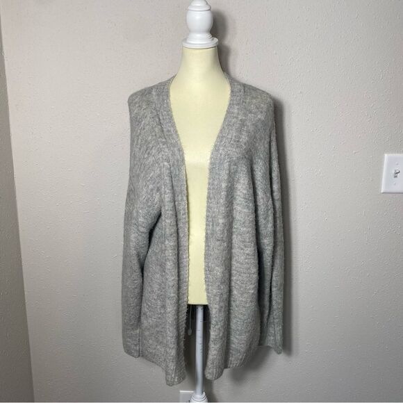 H&M Long Line Open Front Wool Blend Soft Minimalist Cardigan Women's Size Medium - Picture 6 of 15